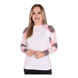 Camiseta Raglan Feminina Floral Proteção uv 50+
